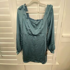 Lulu satin teal mini dress size XS, (#13)